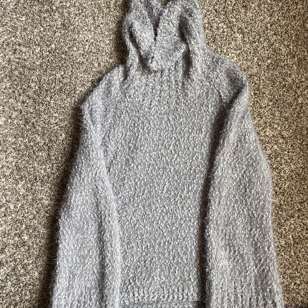 Fuzzy long sleeve turtle neck top